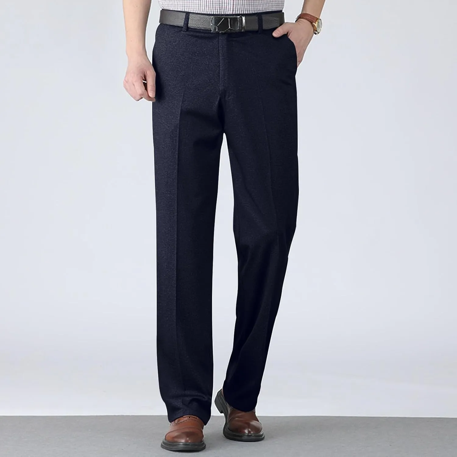 Vintage Dress Pants for Men Regular Fit Business Casual Pants Lightweight Dressy Golf Pants with Pockets