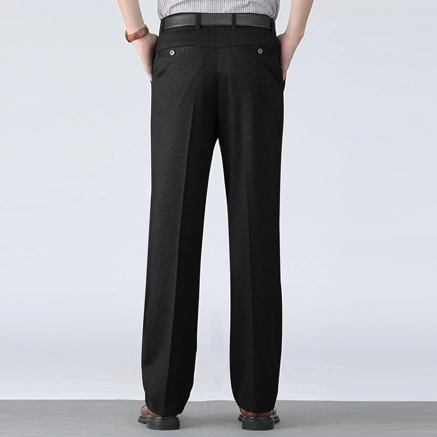 Vintage Dress Pants for Men Regular Fit Business Casual Pants Lightweight Dressy Golf Pants with Pockets