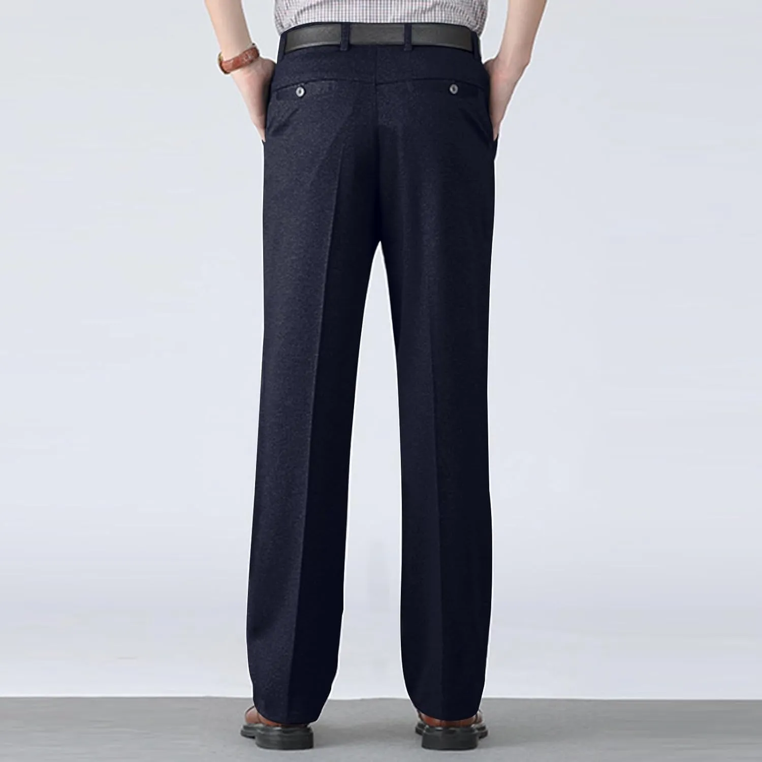 Vintage Dress Pants for Men Regular Fit Business Casual Pants Lightweight Dressy Golf Pants with Pockets