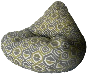 Warwick Jacquard Hexagon Bean Bag In Lime and Stone