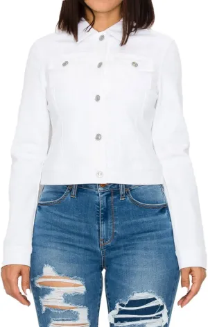 Wax Women's Basic Button Down Denim Jean Jacket