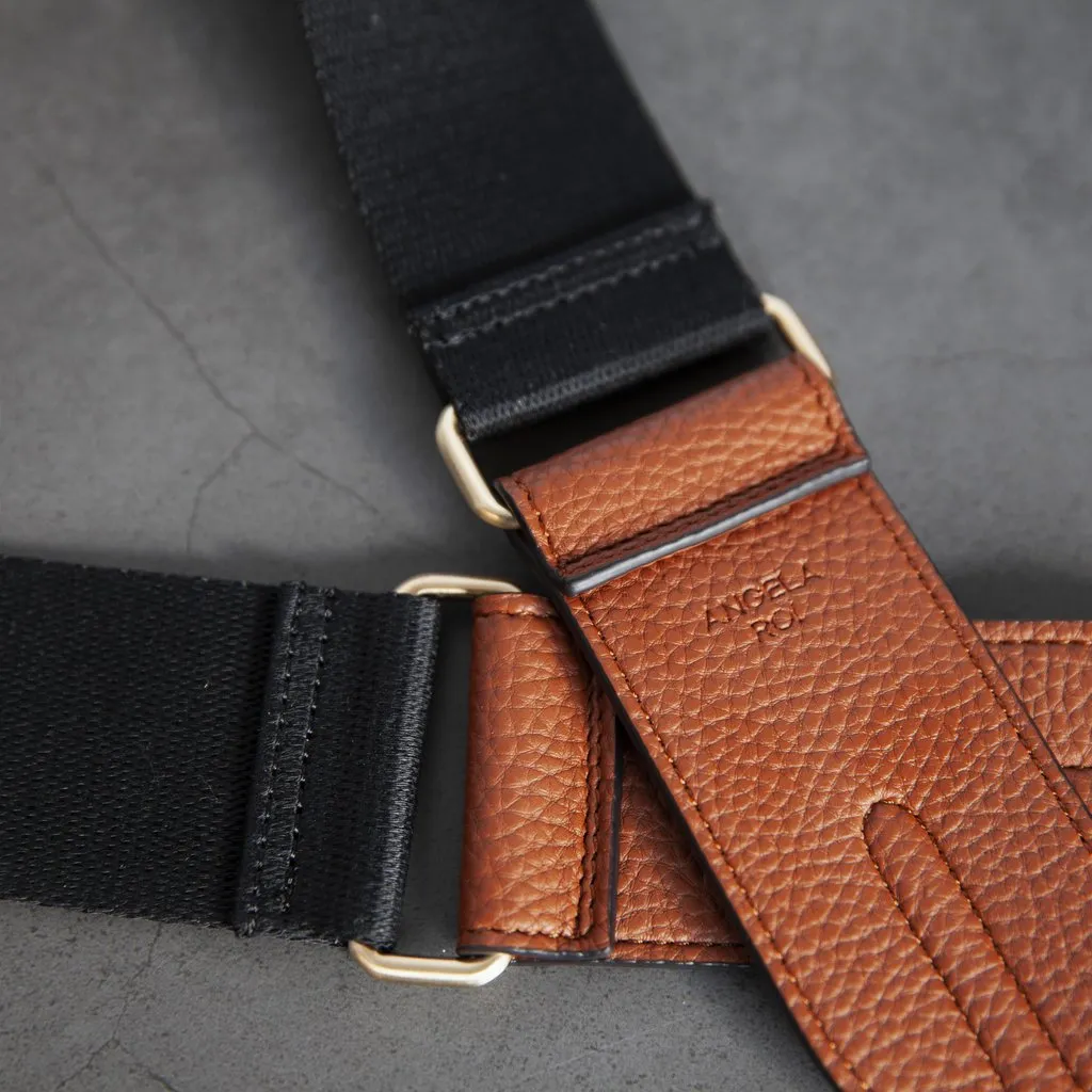 Webbing Bag Strap in Black/Brown