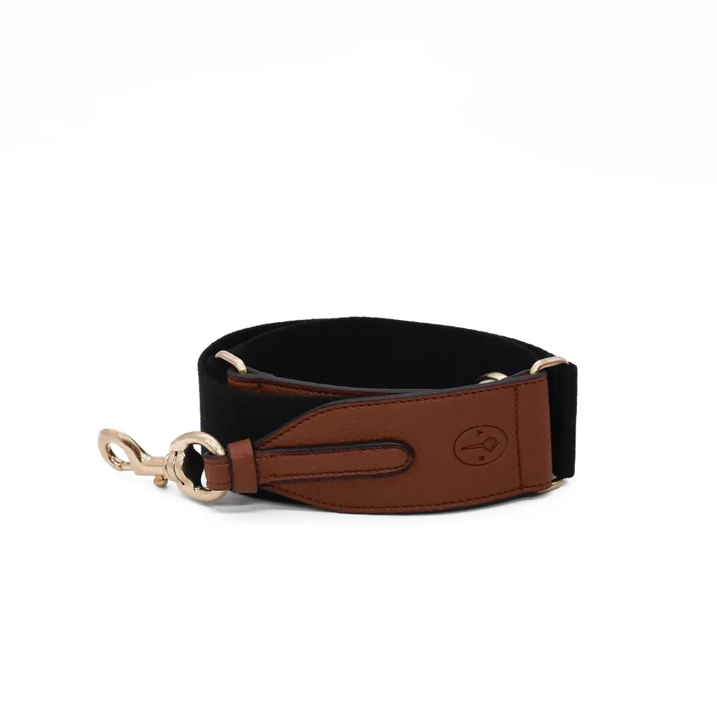 Webbing Bag Strap in Black/Brown