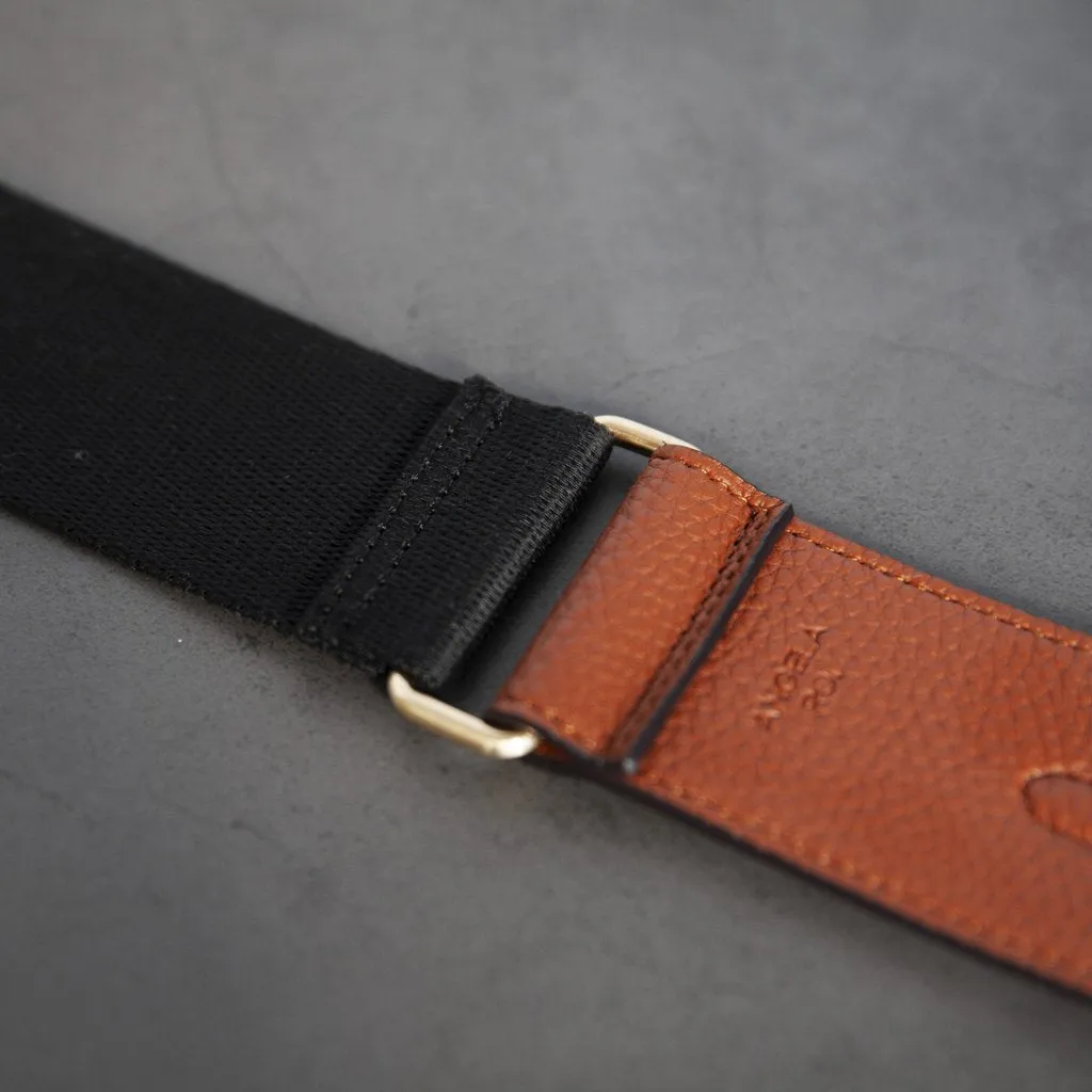 Webbing Bag Strap in Black/Brown
