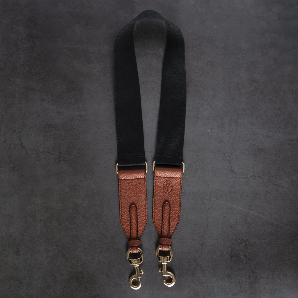 Webbing Bag Strap in Black/Brown