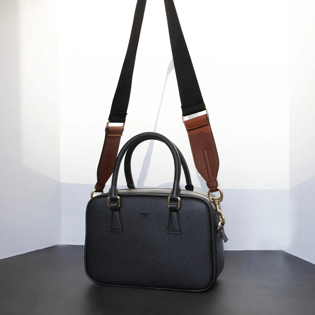 Webbing Bag Strap in Black/Brown
