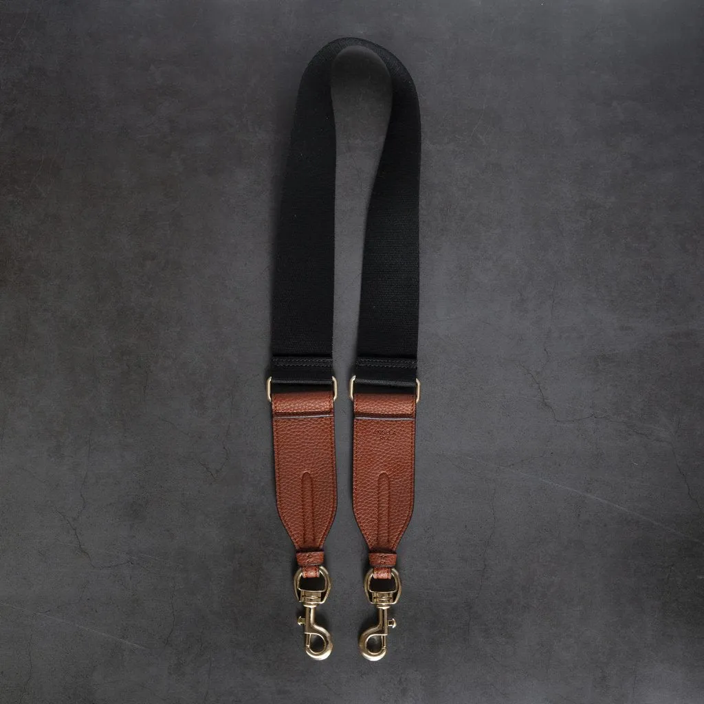 Webbing Bag Strap in Black/Brown
