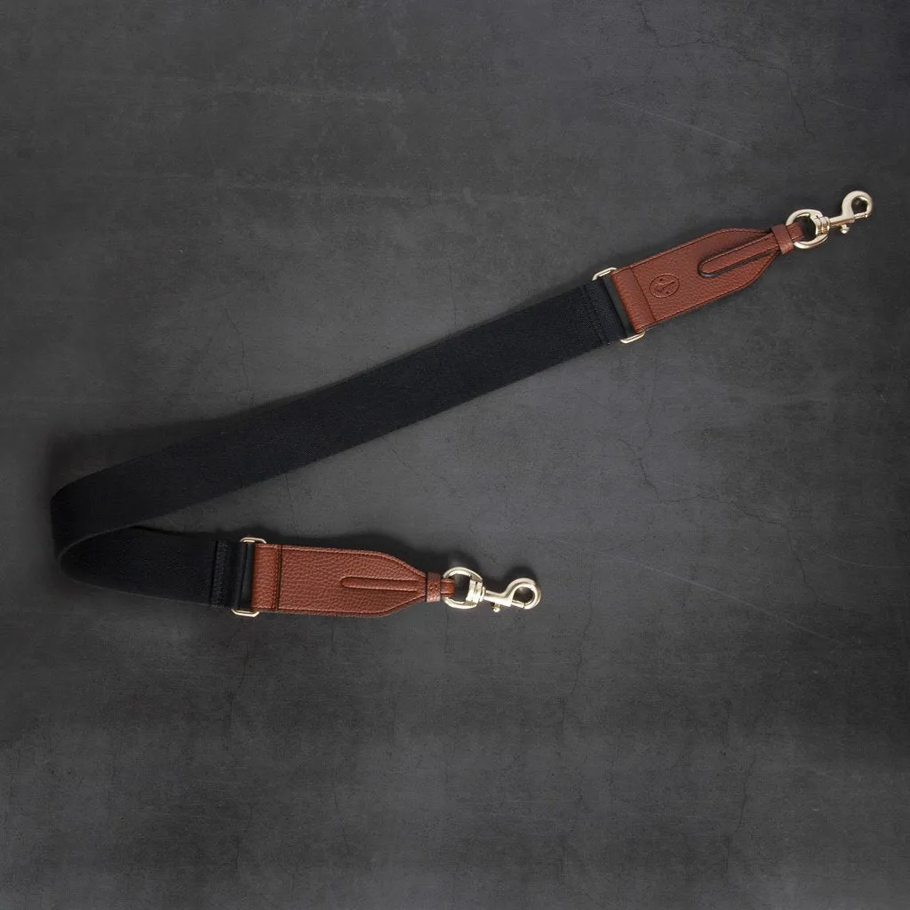 Webbing Bag Strap in Black/Brown