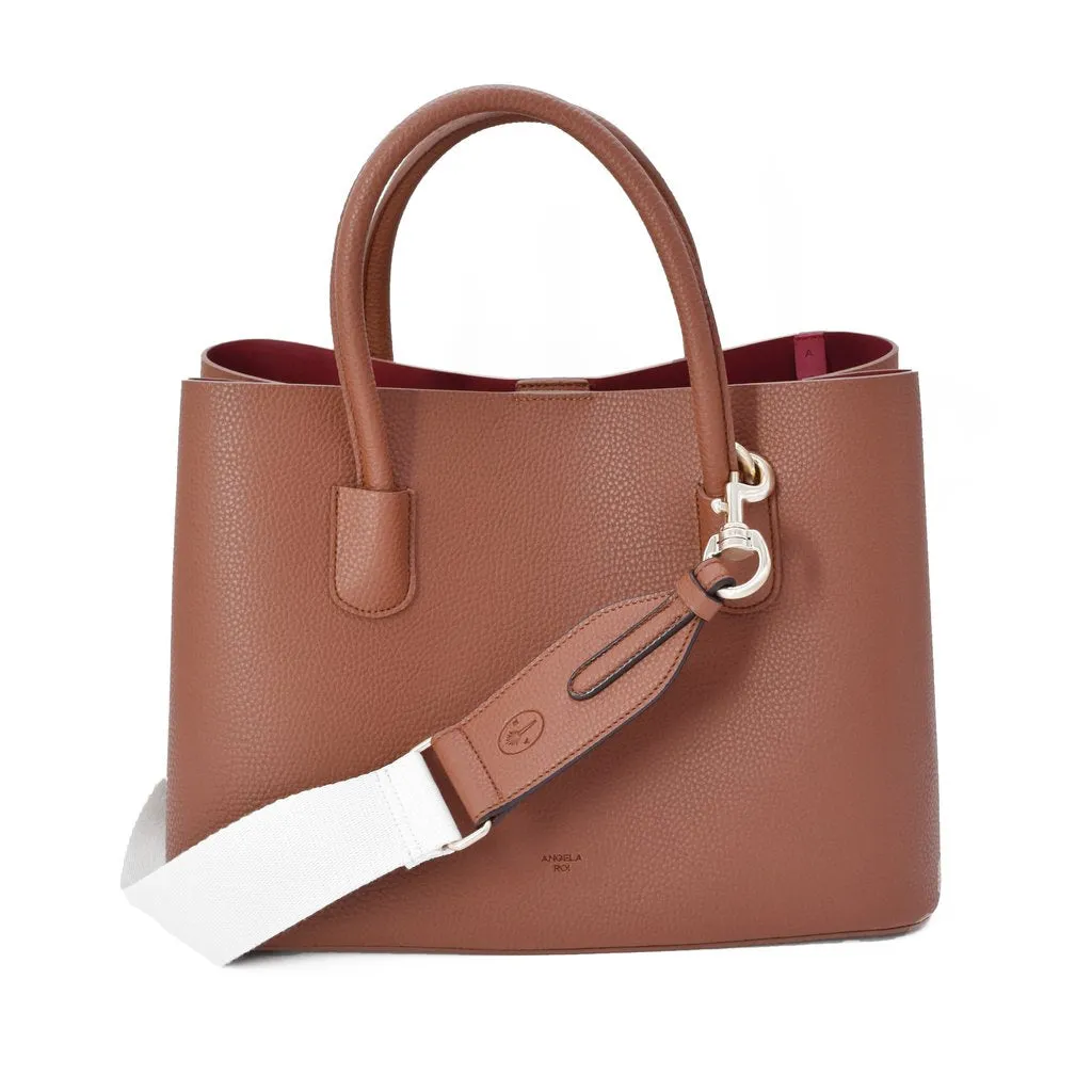 Webbing Bag Strap in Black/Brown