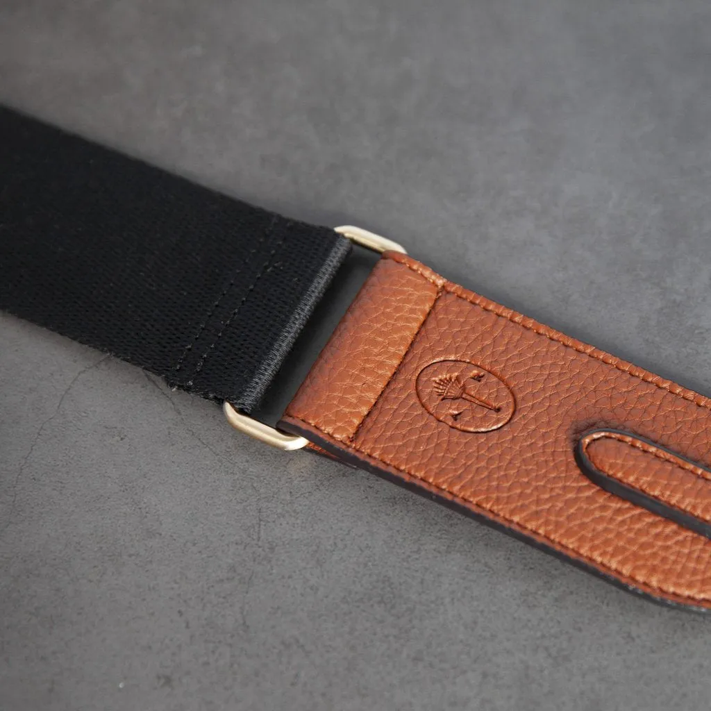 Webbing Bag Strap in Black/Brown