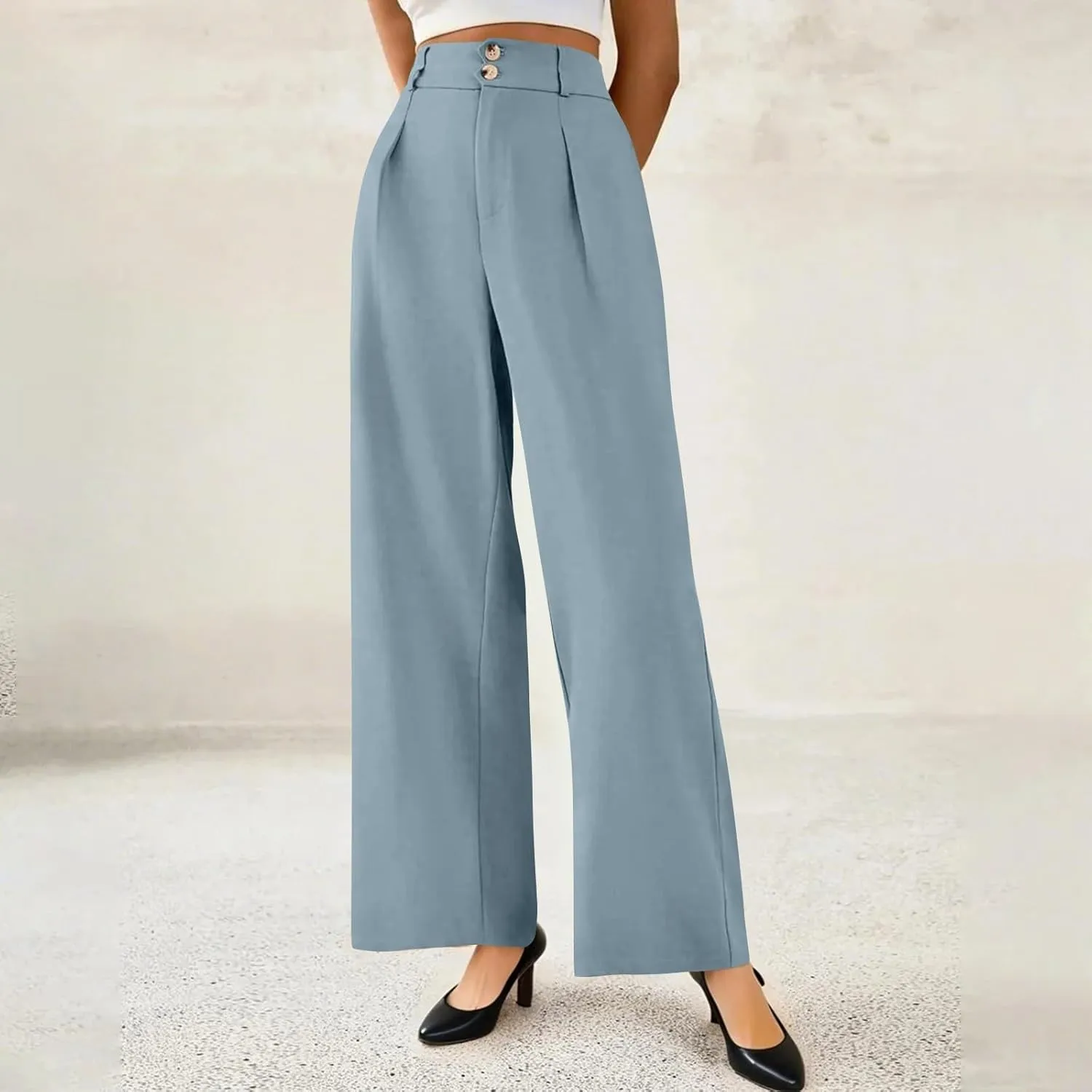 Wide Leg Dress Pants Women Tummy Control High Waist Business Casual Pants Premium Slim Fit Slacks Office Trousers Pants