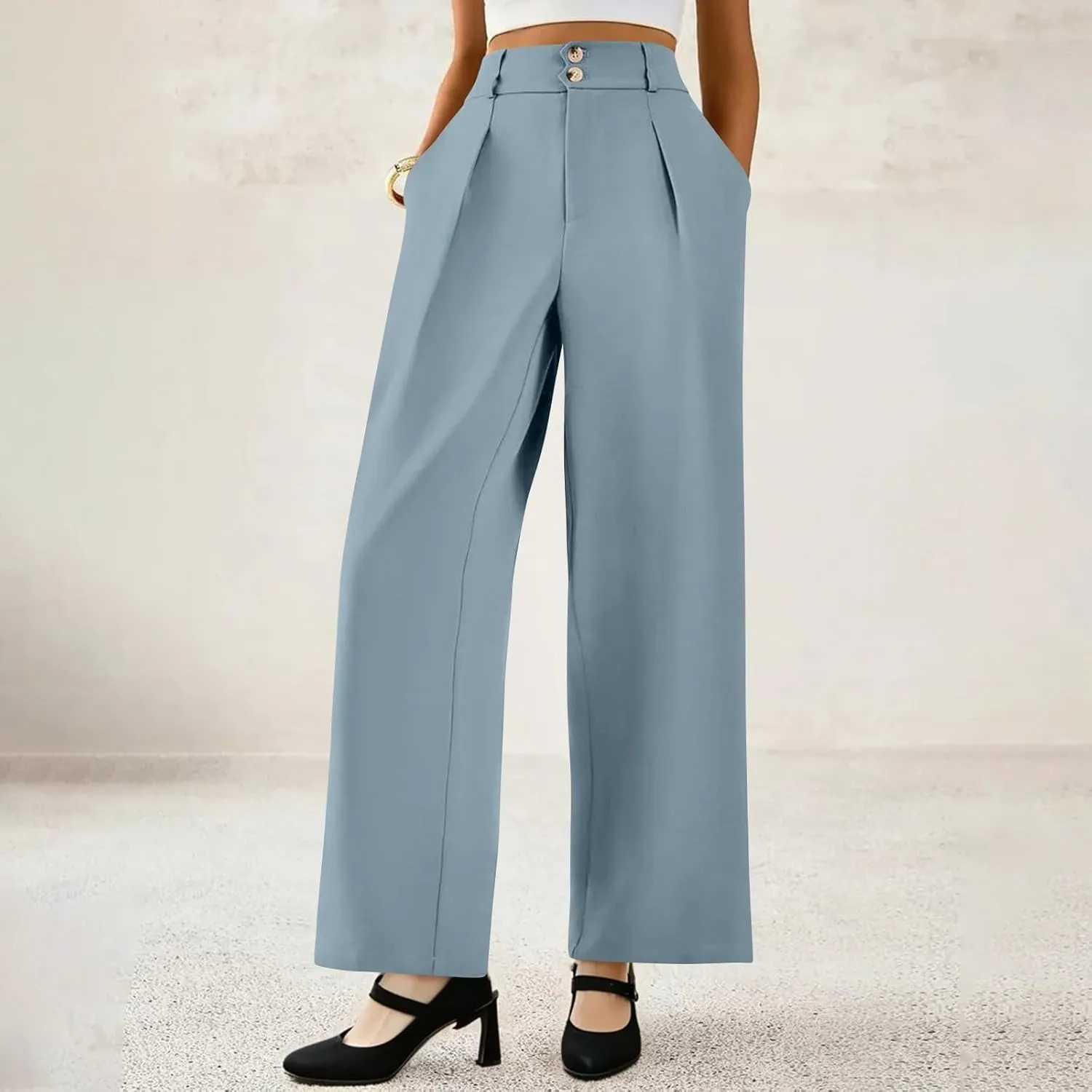 Wide Leg Dress Pants Women Tummy Control High Waist Business Casual Pants Premium Slim Fit Slacks Office Trousers Pants