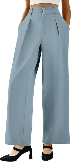 Wide Leg Dress Pants Women Tummy Control High Waist Business Casual Pants Premium Slim Fit Slacks Office Trousers Pants