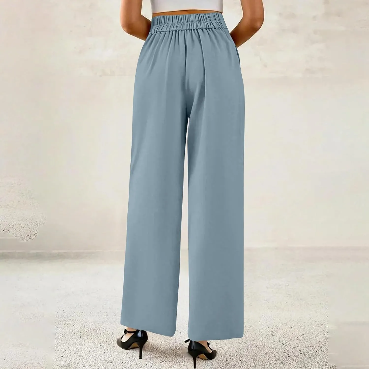 Wide Leg Dress Pants Women Tummy Control High Waist Business Casual Pants Premium Slim Fit Slacks Office Trousers Pants
