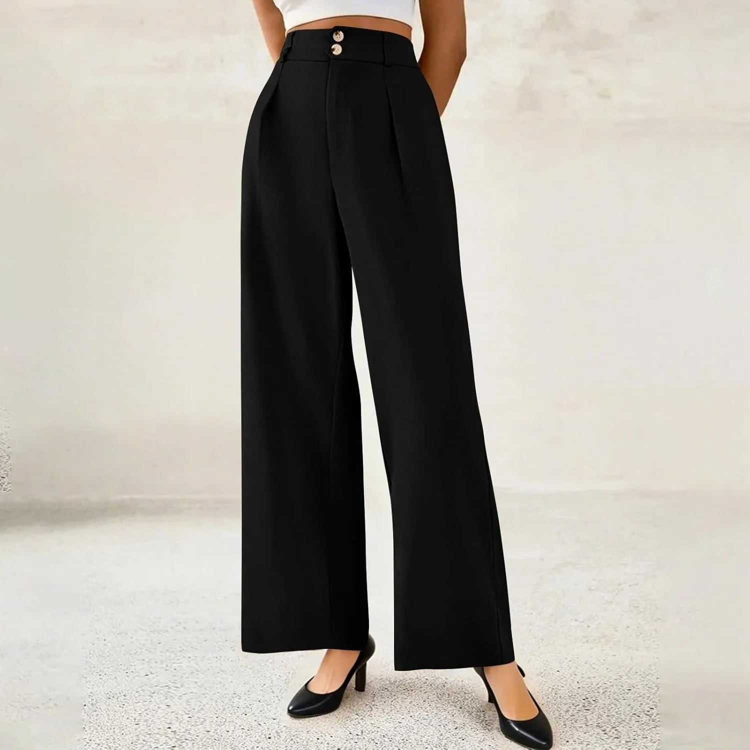 Wide Leg Dress Pants Women Tummy Control High Waist Business Casual Pants Premium Slim Fit Slacks Office Trousers Pants