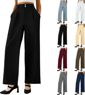 Wide Leg Dress Pants Women Tummy Control High Waist Business Casual Pants Premium Slim Fit Slacks Office Trousers Pants