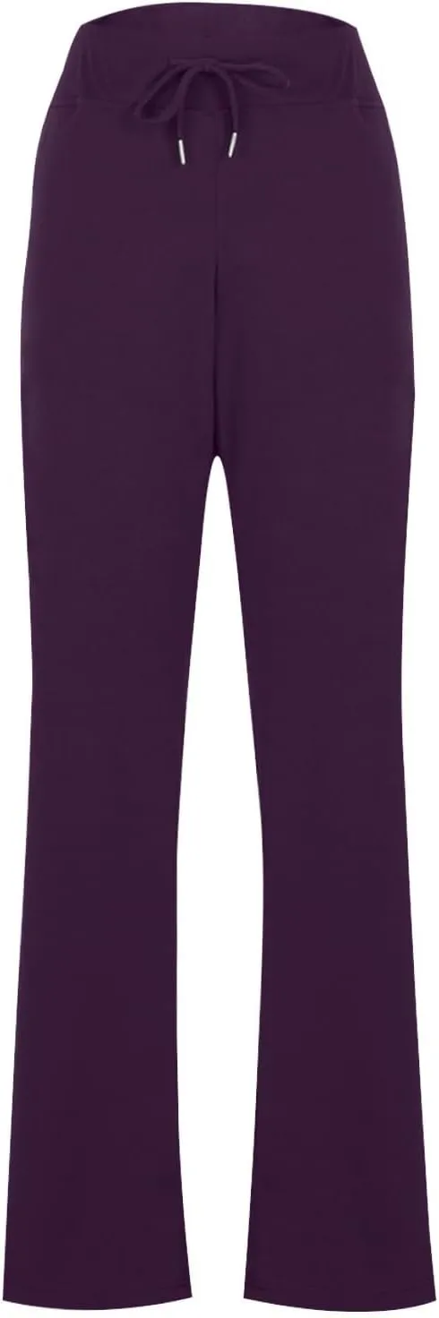 Women Straight Leg Work Pants Dressy Casual Trousers Solid Stretch Slim Fit Yoga Pant High Waist Slacks with Pocket
