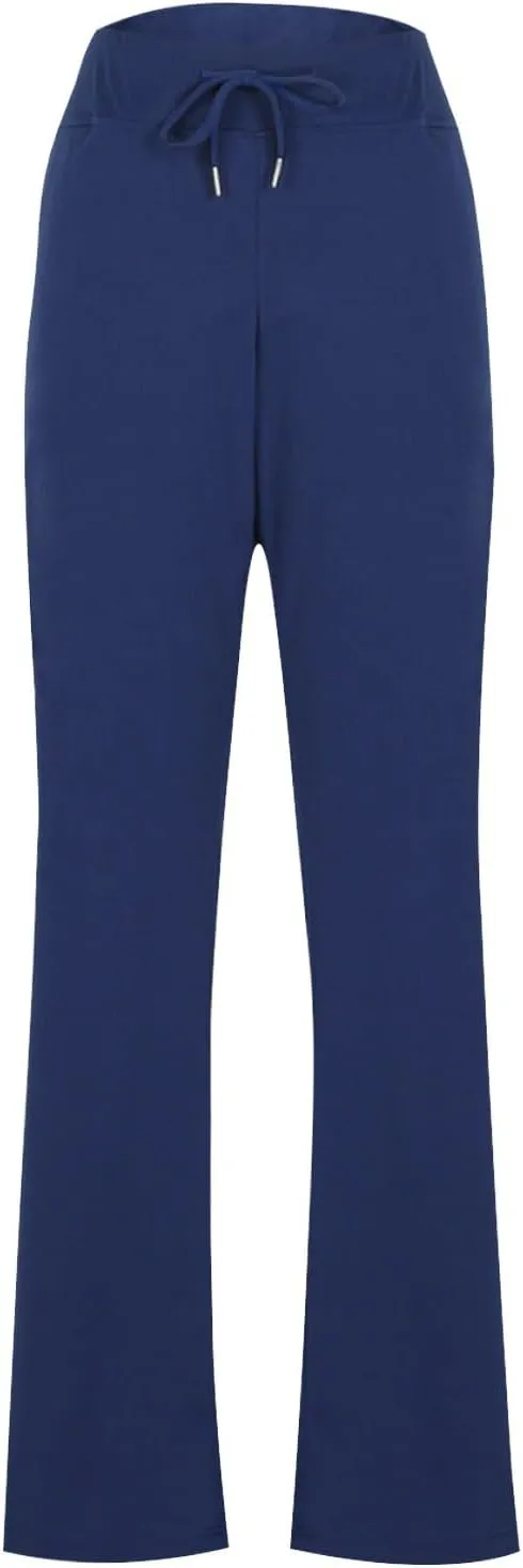 Women Straight Leg Work Pants Dressy Casual Trousers Solid Stretch Slim Fit Yoga Pant High Waist Slacks with Pocket
