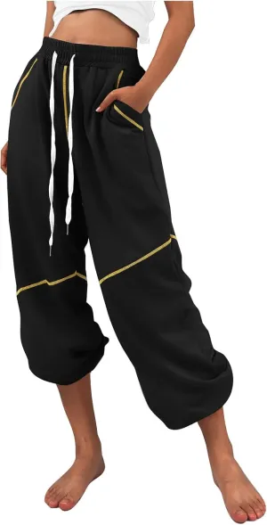 Women's 2024 Straight Leg Jeans High Waisted Capri Pants Slim Casual Denim Sports Pant Casual Dressy Pants Trousers