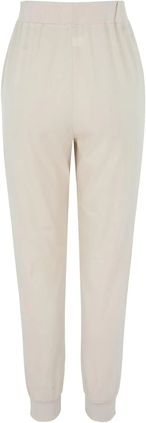 Womens Cotton Linen Pants Summer Beach Drawstring Elastic Waist Pants Casual Trousers with Pockets