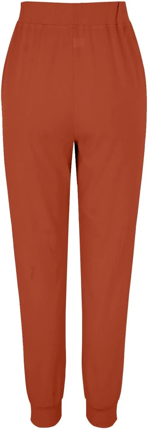 Womens Cotton Linen Pants Summer Beach Drawstring Elastic Waist Pants Casual Trousers with Pockets
