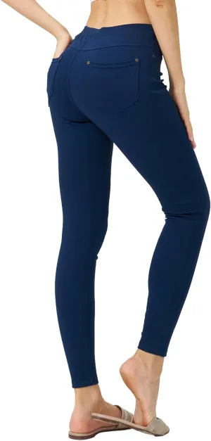 Women's Denim Jeggings Stretch Pull-On Jegging Casual Pants with Pockets