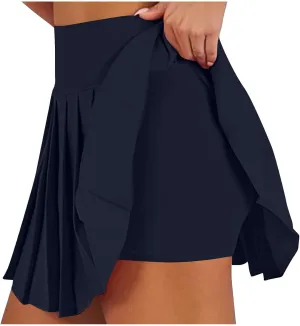 Womens Fashion Pleated Skirt Shorts High-Waist Activities Tennis Stylish Sportswear Park Workout Leisure Sport Skirts