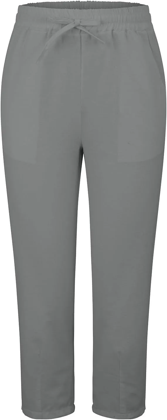 Womens High Waist Drawstring Straight Leg Linen Pants 2025 Summer Casual Beach Vacation Trousers with Pockets