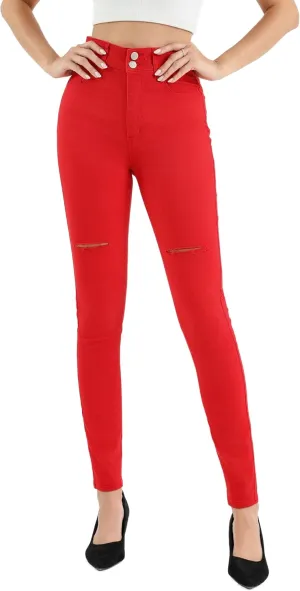 Womens High Waisted Skinny Stretchy Denim Pants Curvy Jeggings Butt Lifting Jeans
