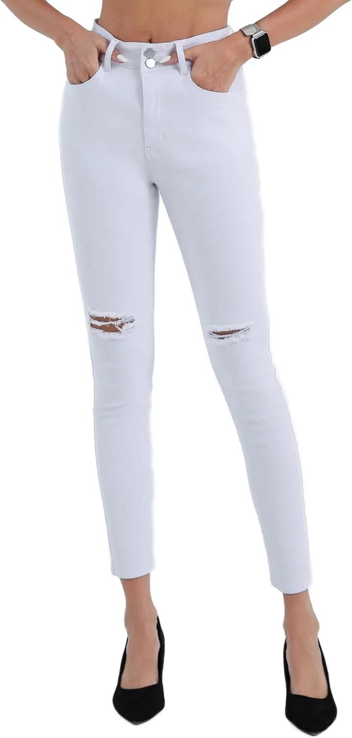 Womens High Waisted Skinny Stretchy Denim Pants Curvy Jeggings Butt Lifting Jeans