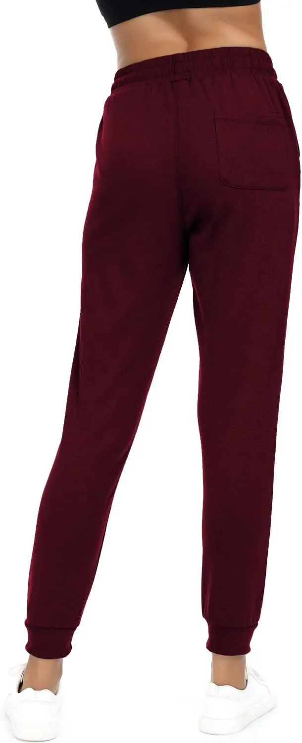 Women's Joggers Pants Active Sweatpants Cotton Tapered Workout Yoga Lounge Track Pants with Pockets