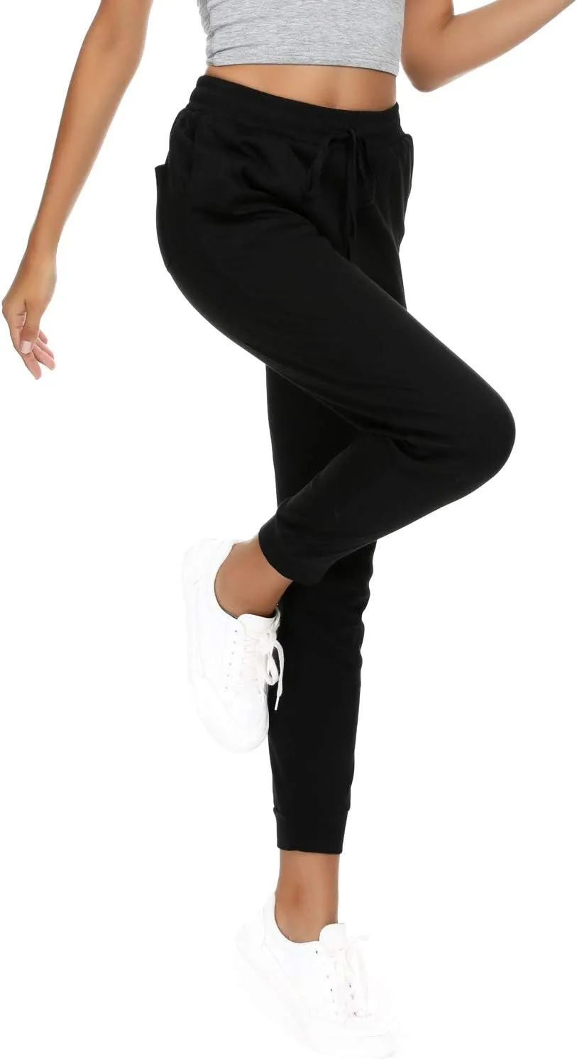 Women's Joggers Pants Active Sweatpants Cotton Tapered Workout Yoga Lounge Track Pants with Pockets