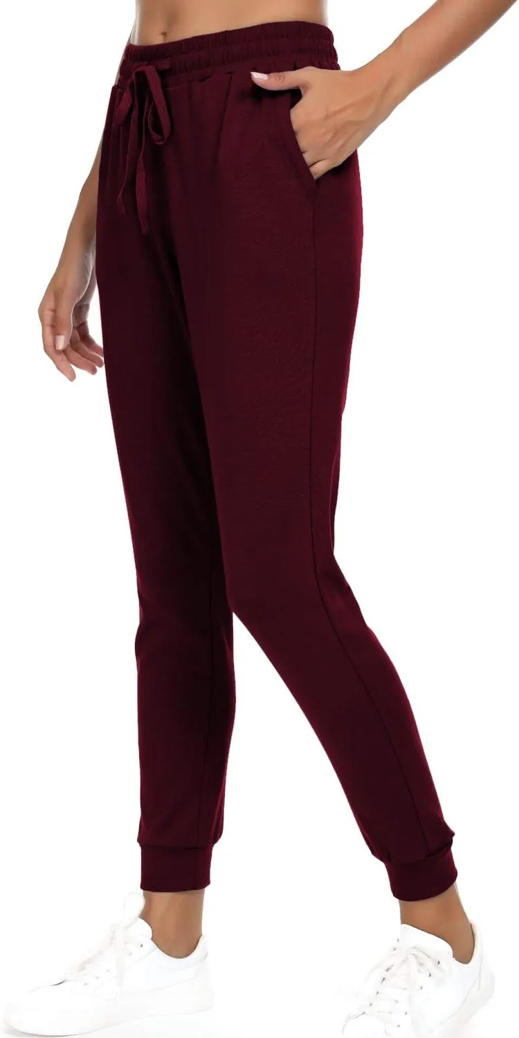 Women's Joggers Pants Active Sweatpants Cotton Tapered Workout Yoga Lounge Track Pants with Pockets