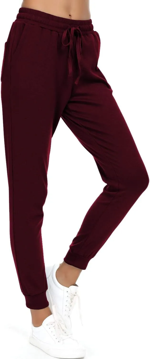 Women's Joggers Pants Active Sweatpants Cotton Tapered Workout Yoga Lounge Track Pants with Pockets