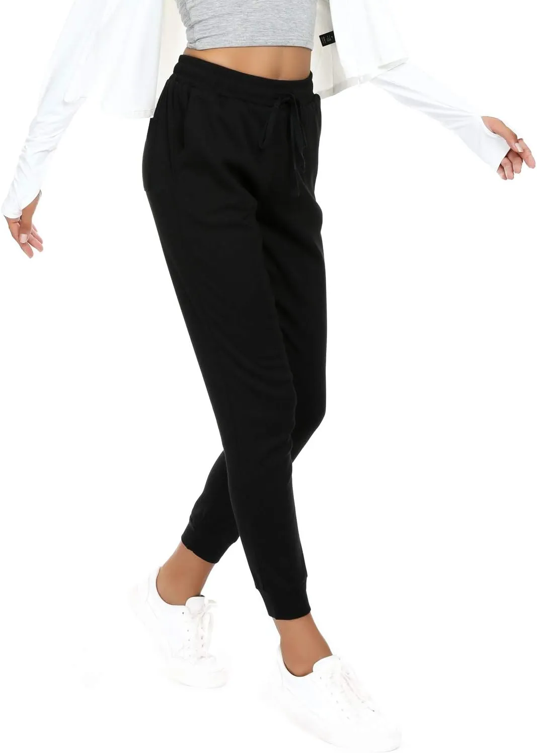 Women's Joggers Pants Active Sweatpants Cotton Tapered Workout Yoga Lounge Track Pants with Pockets
