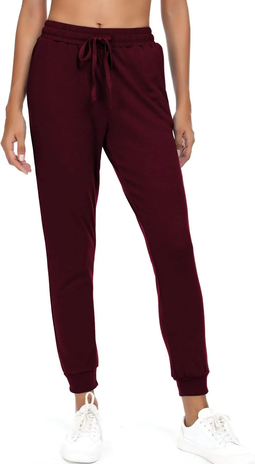 Women's Joggers Pants Active Sweatpants Cotton Tapered Workout Yoga Lounge Track Pants with Pockets