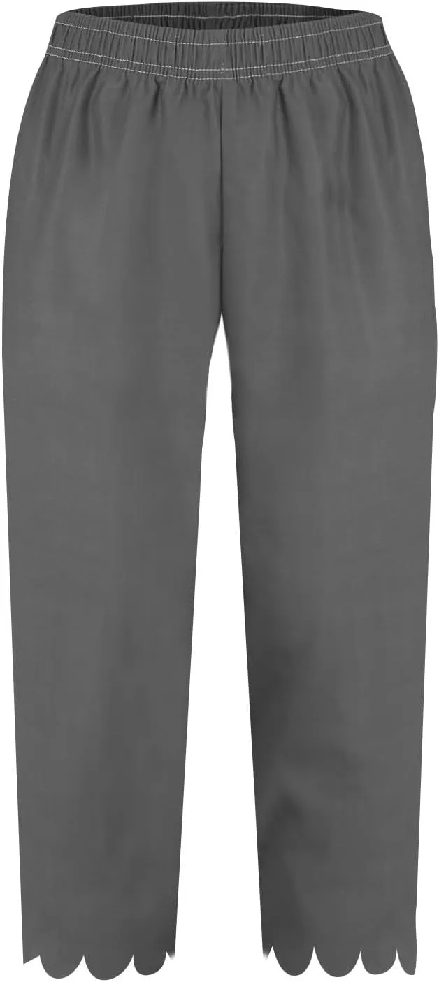 Womens Linen Capri Pants Summer Casual Loose Cinch Bottom Trousers High Waist Drawstring Palazzo Lounge with Pockets