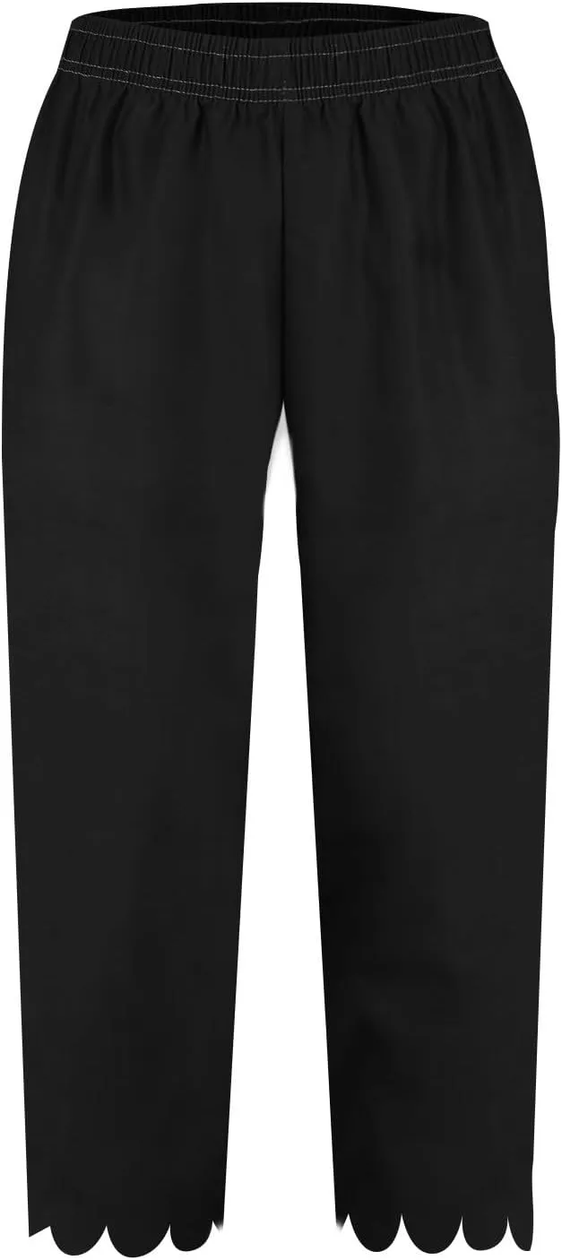 Womens Linen Capri Pants Summer Casual Loose Cinch Bottom Trousers High Waist Drawstring Palazzo Lounge with Pockets