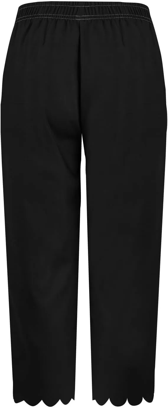 Womens Linen Capri Pants Summer Casual Loose Cinch Bottom Trousers High Waist Drawstring Palazzo Lounge with Pockets