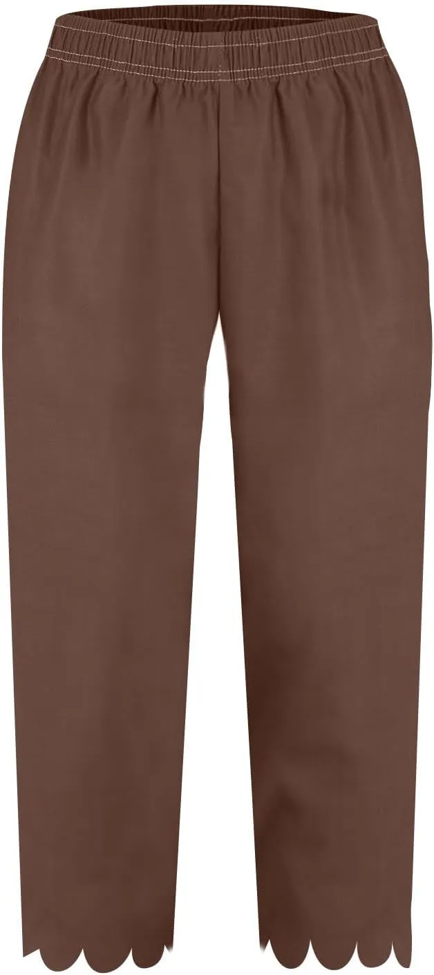 Womens Linen Capri Pants Summer Casual Loose Cinch Bottom Trousers High Waist Drawstring Palazzo Lounge with Pockets