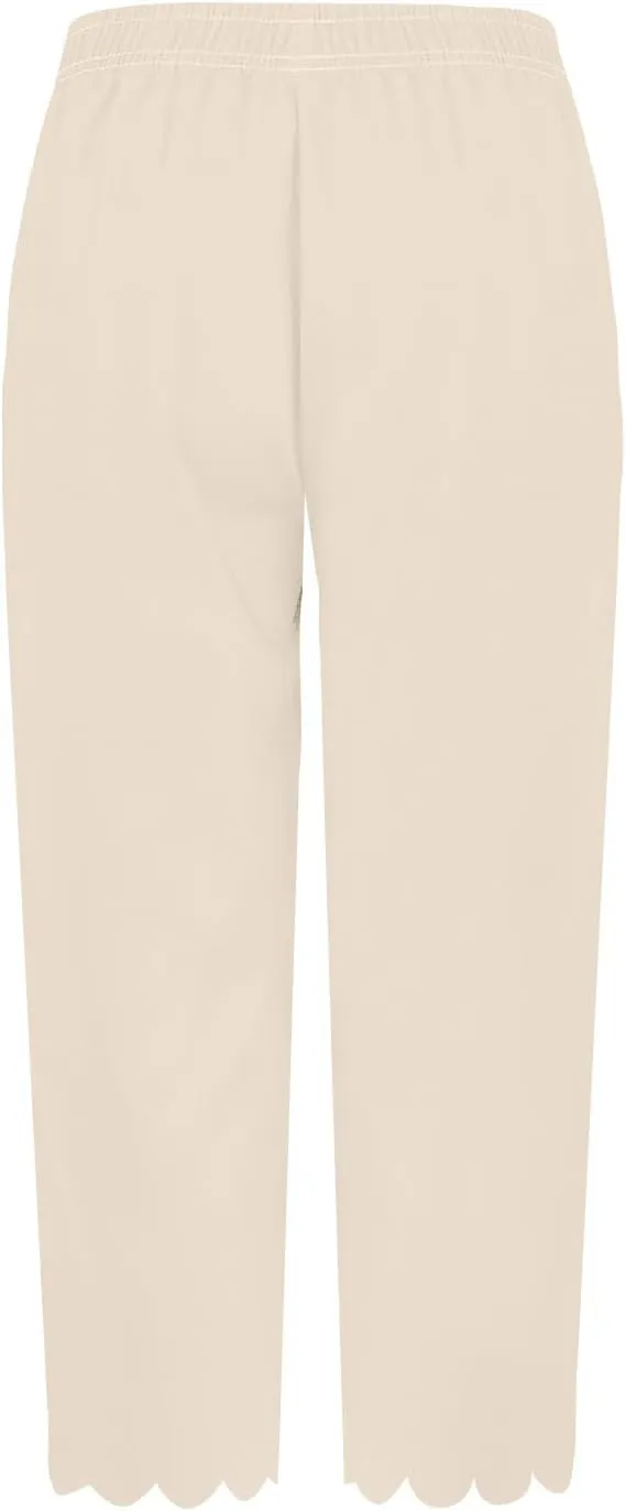 Womens Linen Capri Pants Summer Casual Loose Cinch Bottom Trousers High Waist Drawstring Palazzo Lounge with Pockets