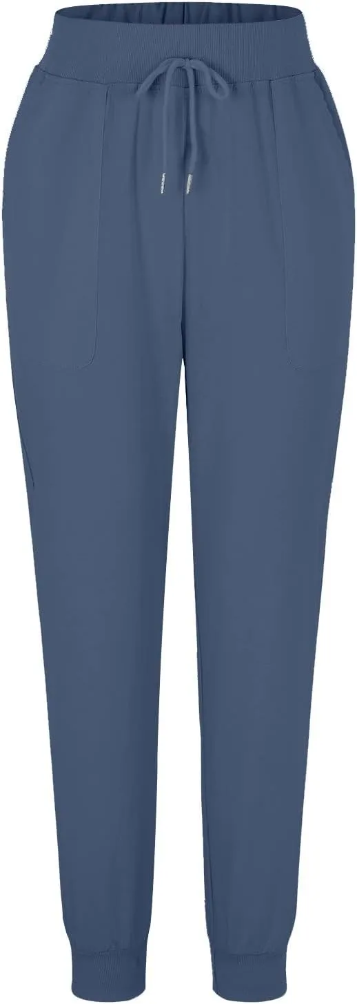 Womens Linen Pants Linen Trousers for Women Summer Casual Elastic Pants with Pockets