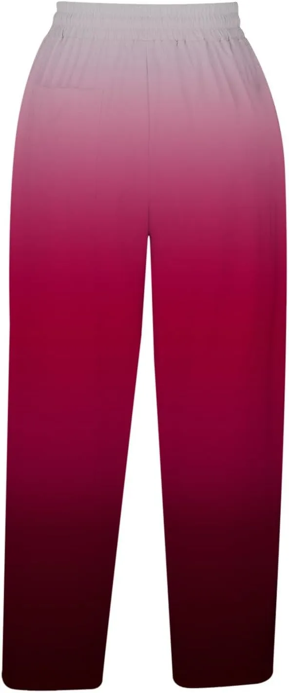 Women's Linen Summer Palazzo Pants Linen Elastic Seven Pants Beach Casual Pants Linen Loose Drawstring Elastic Waist