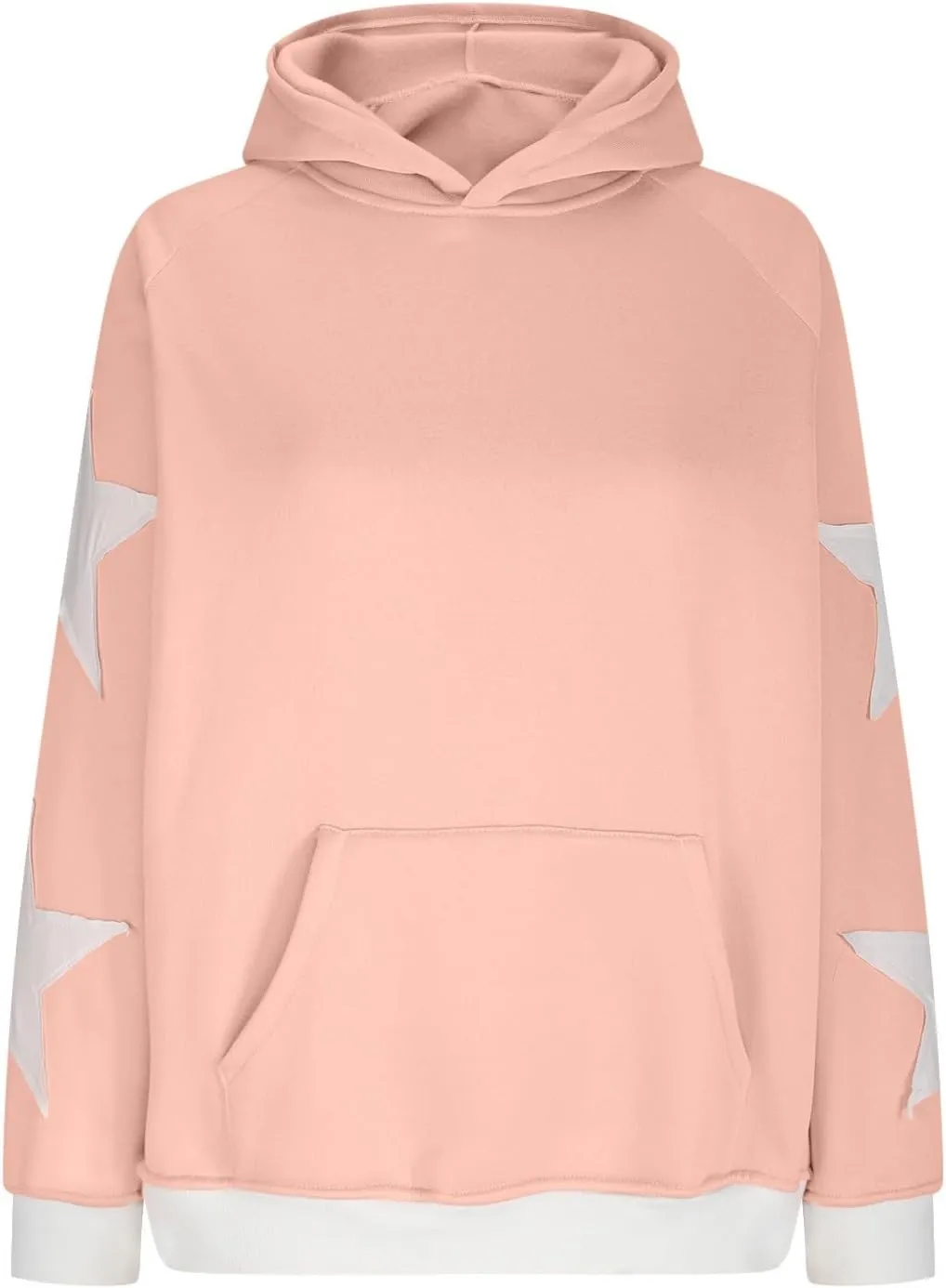 Womens Oversized Hoodies Fleece Sweatshirts Long Sleeve with Star Pullover with Pocket Fall Winter Outfits Y2k Clothes