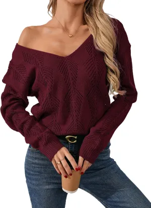 Womens Sexy Off The Shoulder Sweater Spring 2025 Trendy Lightweight Cute Crochet Knit Hollow Out Button Cardigan