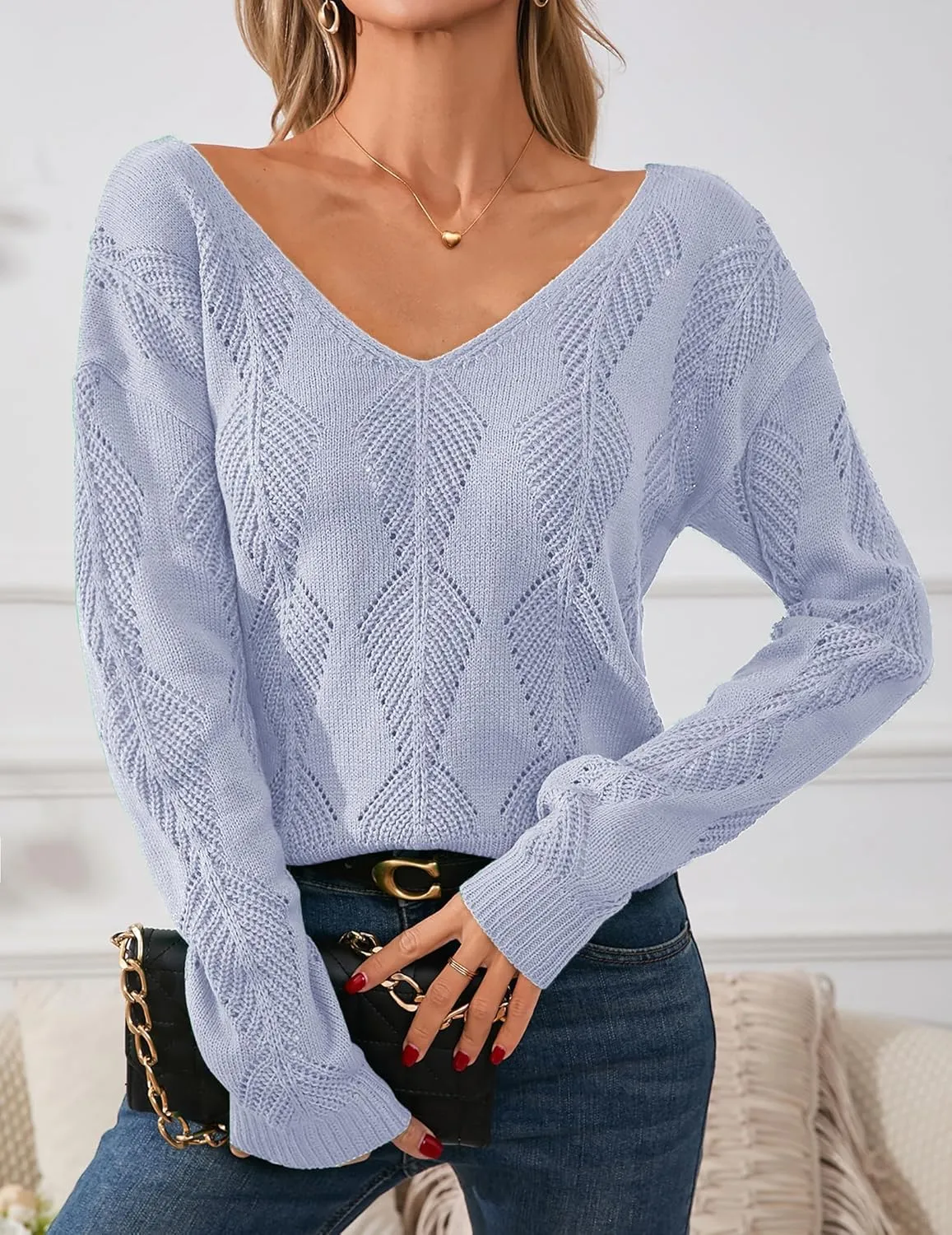 Womens Sexy Off The Shoulder Sweater Spring 2025 Trendy Lightweight Cute Crochet Knit Hollow Out Button Cardigan