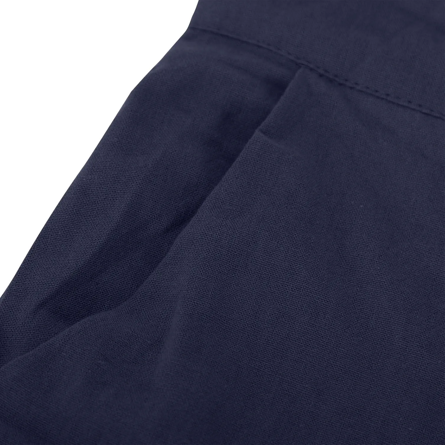 Womens Summer Pants Trendy Cotton Linen Dressy Pants Casual Straight Leg Beach Trousers Lounge Palazzo with Pocket