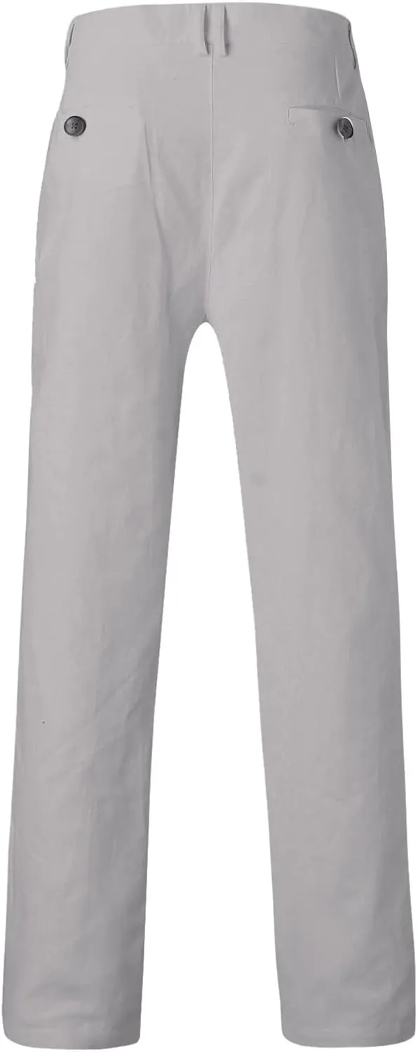 XUETON Mens Slim Fit Dress Pants Casual Business Office Work Skinny Pants Comfy Flat-Front Stretch Chino Golf Trousers