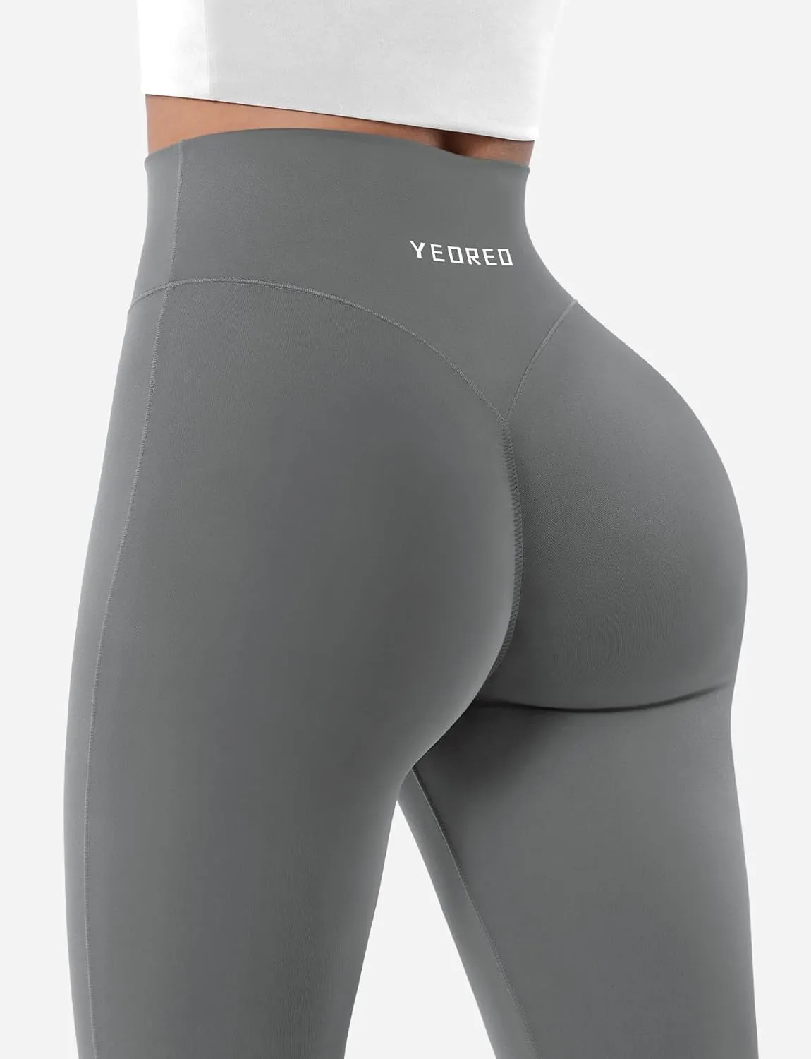 YEOREO Mini Flared Leggings for Women 30" Bessli High Waist No Front Seam Flare Yoga Pants Hidden Scrunch Workout Leggings