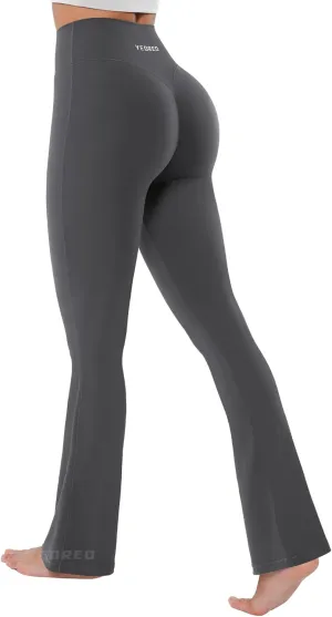 YEOREO Mini Flared Leggings for Women 30" Bessli High Waist No Front Seam Flare Yoga Pants Hidden Scrunch Workout Leggings